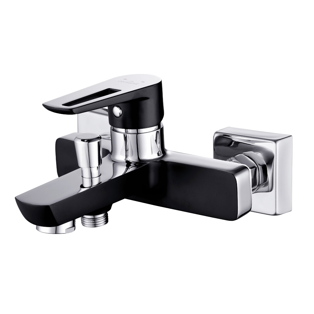 CERSANIT Wandmontierte Badewannen- und Duscharmatur MILLE schwarz S951-009