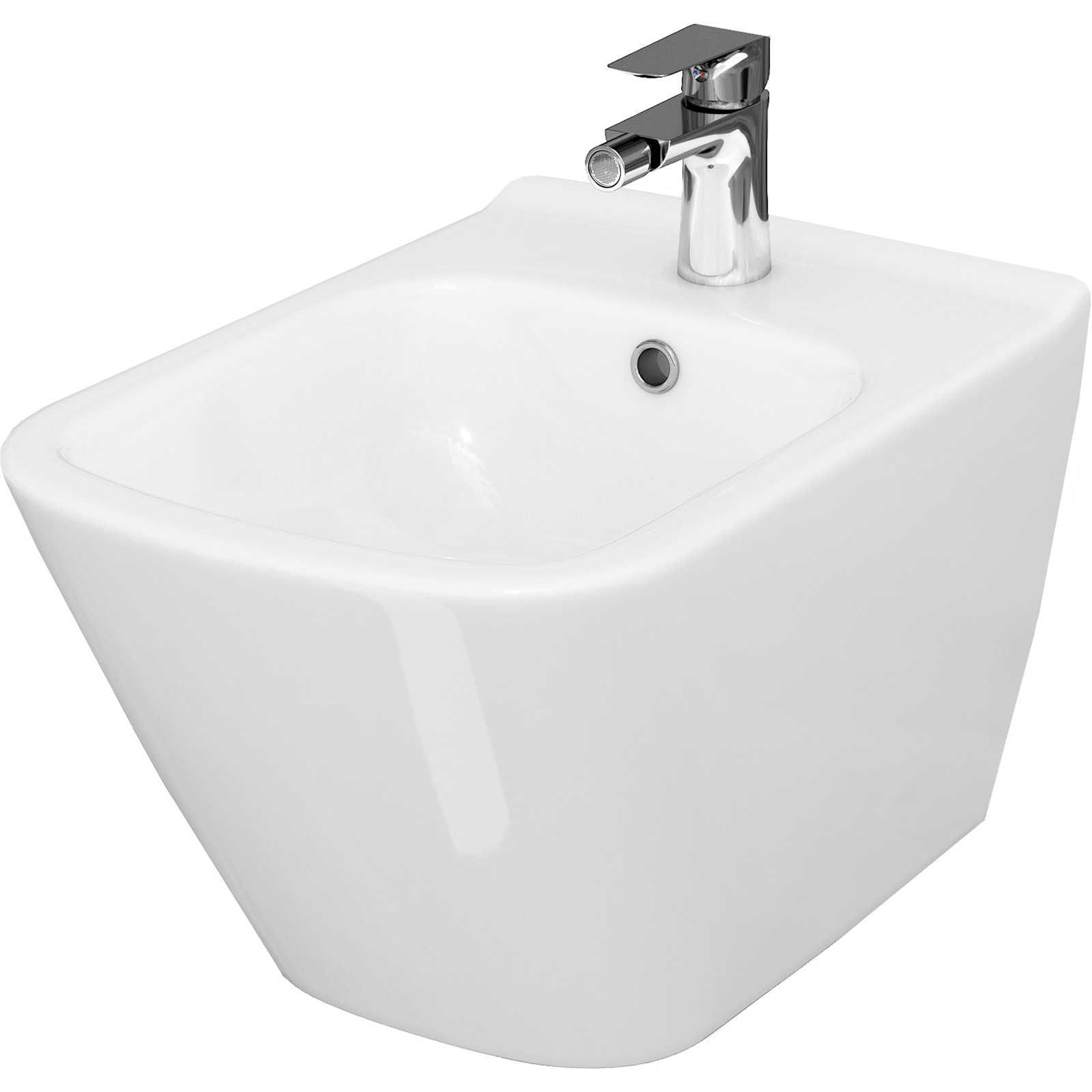CERSANIT CITY SQUARE Wandbidet mit verdeckter Halterung K35-045 CERSANIT CITY SQUARE Wandbidet mit verdeckter Halterung K35-045
