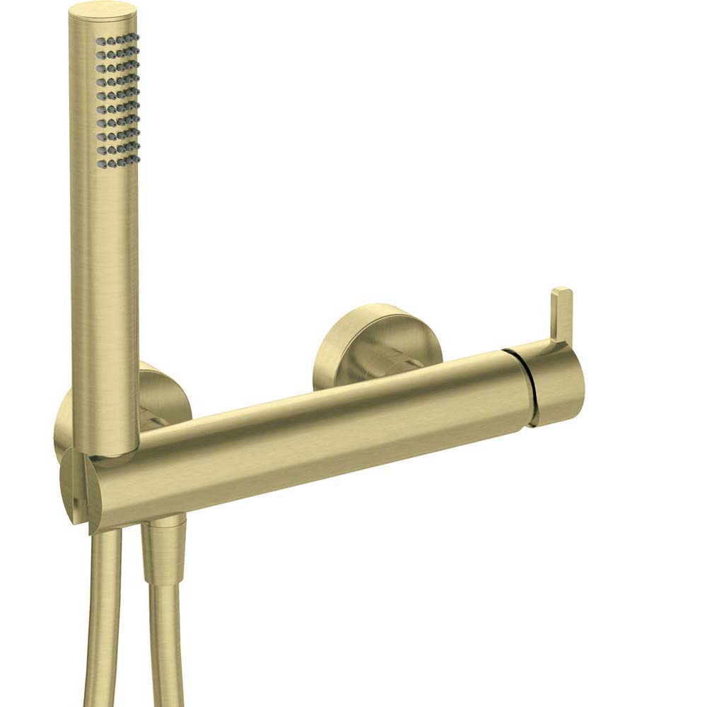 DEANTE SILIA wandmontierter Duschhahn mit goldgebürstetem Duschset BQS_R41M