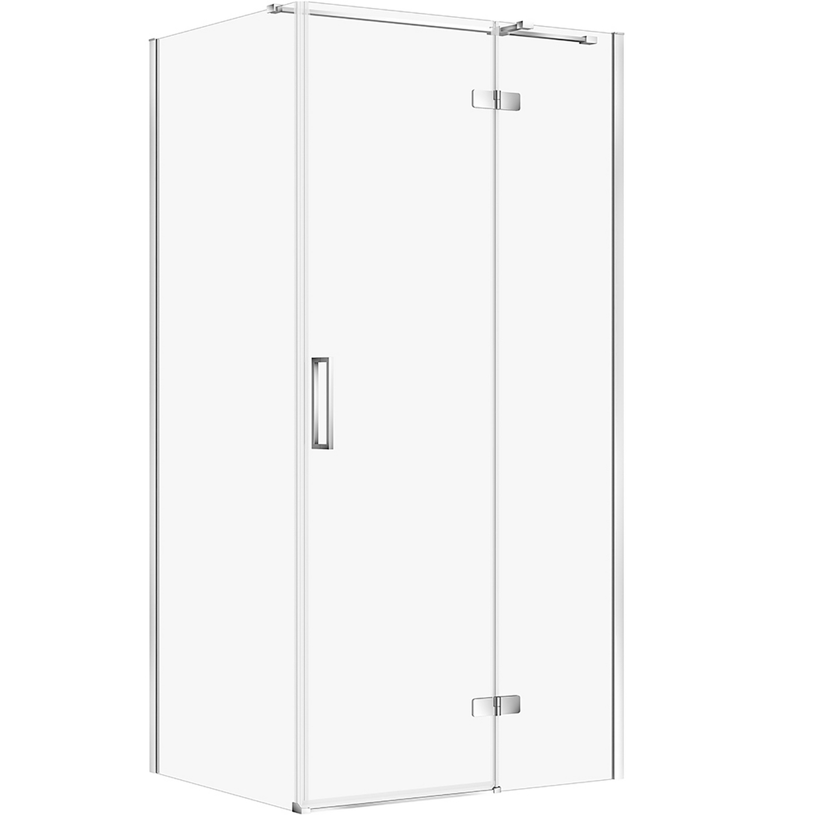 CERSANIT Rechteckige Duschkabine JOTA 100x80 rechts chrom, transparentes Glas S160-031