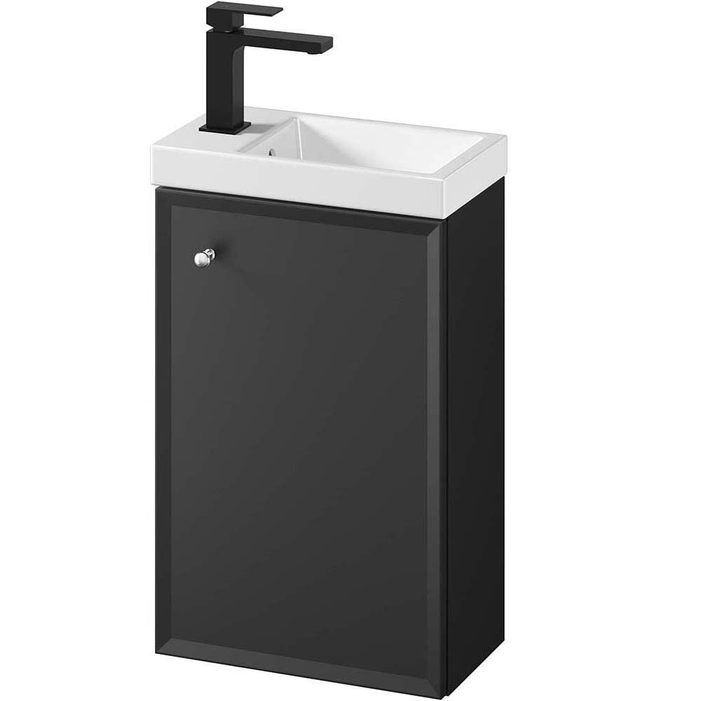 CERSANIT Unterschrank mit Waschbecken MILOS 40 schwarz matt S801-569