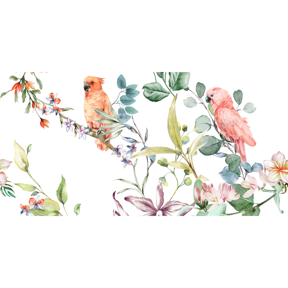 WANDFLIESE PARROTS WHITE DEC. A GLÄNZEND 29,8X59,8 ALFA-CER