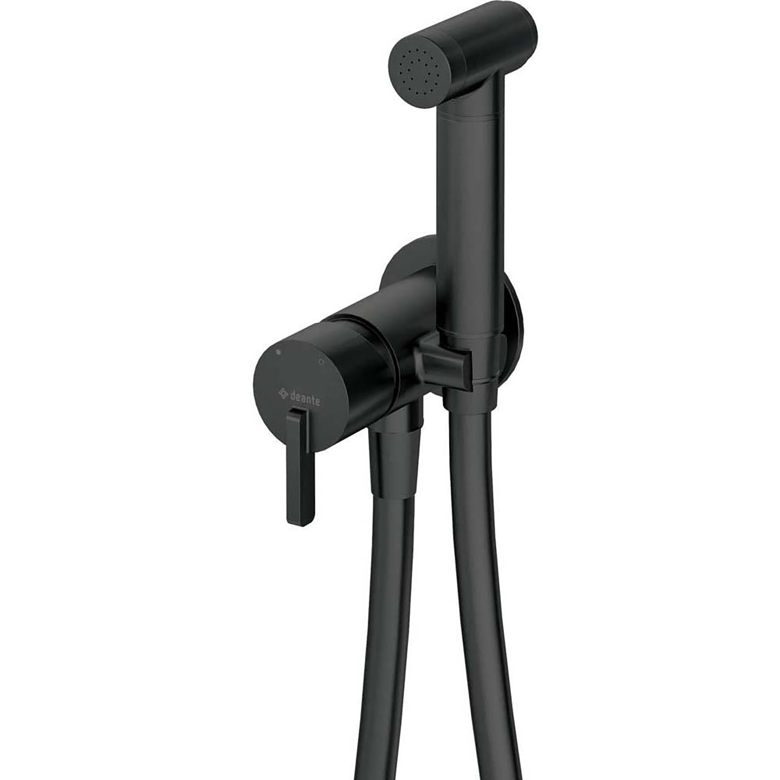 DEANTE SILIA bündig montierter Bidet-Wasserhahn mit Bidette-Hörer schwarzer BQS_N34M