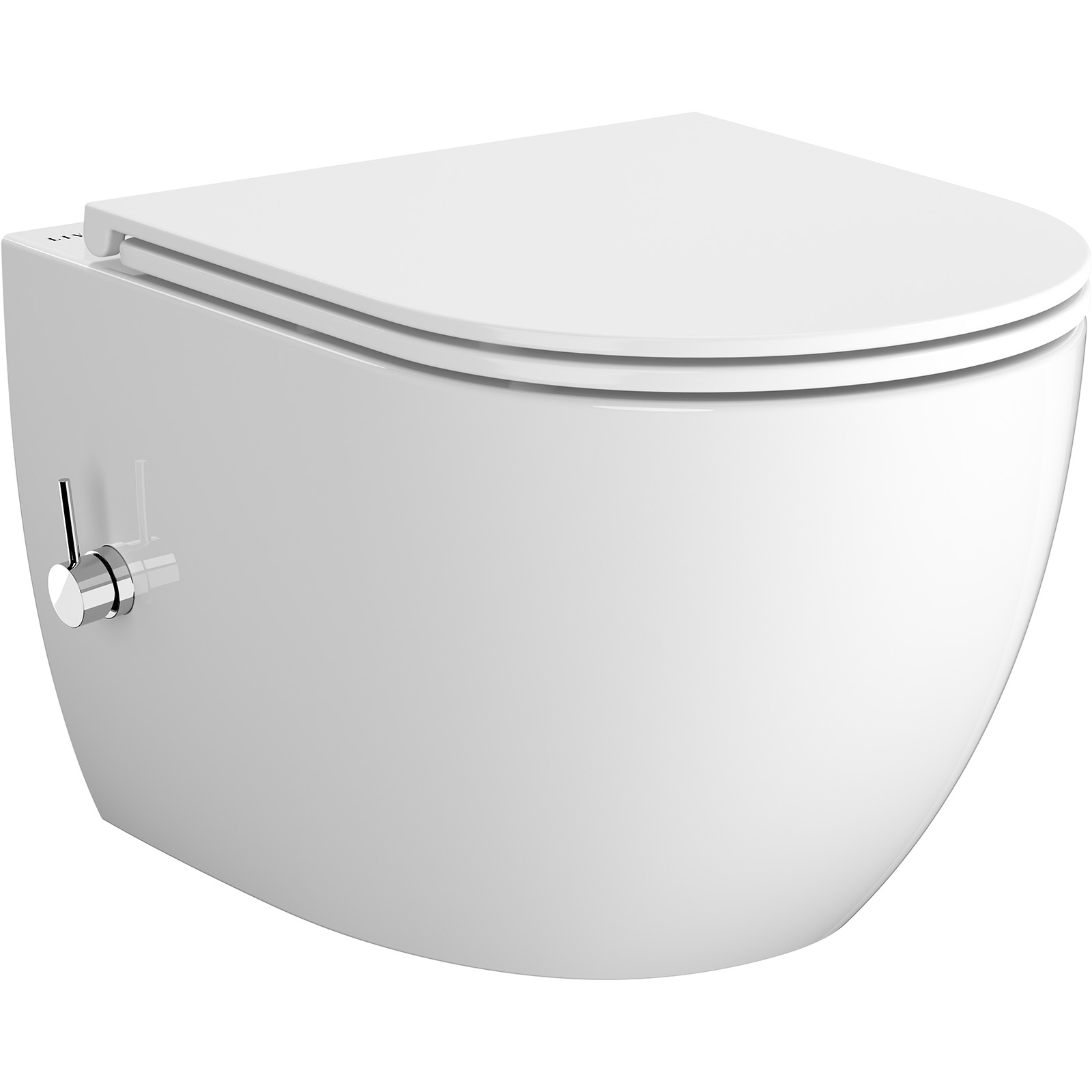 LIVI randlose, wandhängende Toilettenschüssel mit Bidetfunktion und Duroplastsitz K3050-003