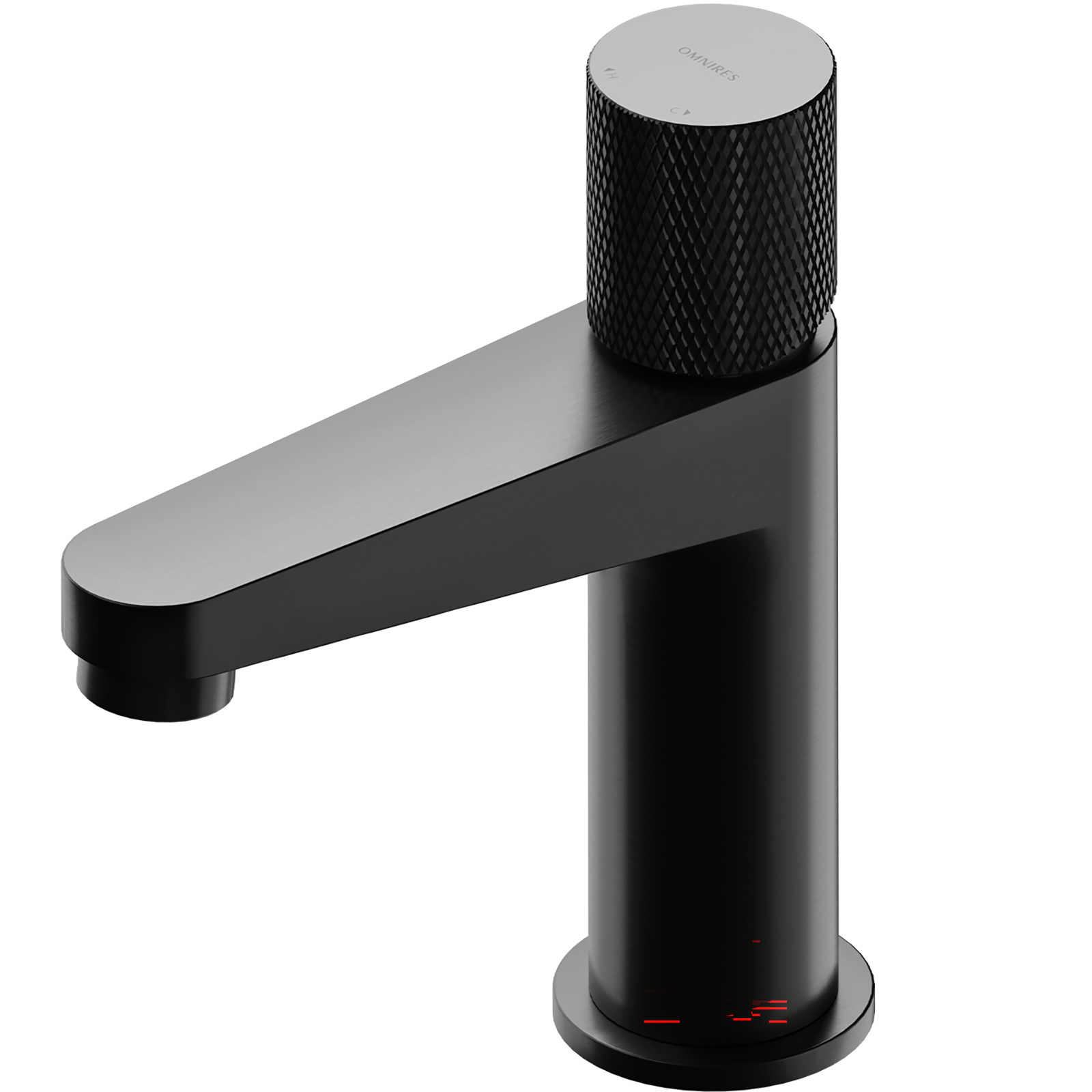 OMNIRES CONTOUR Sockel Waschbeckenwasserhahn Anthrazit gebürstet CT8010AT