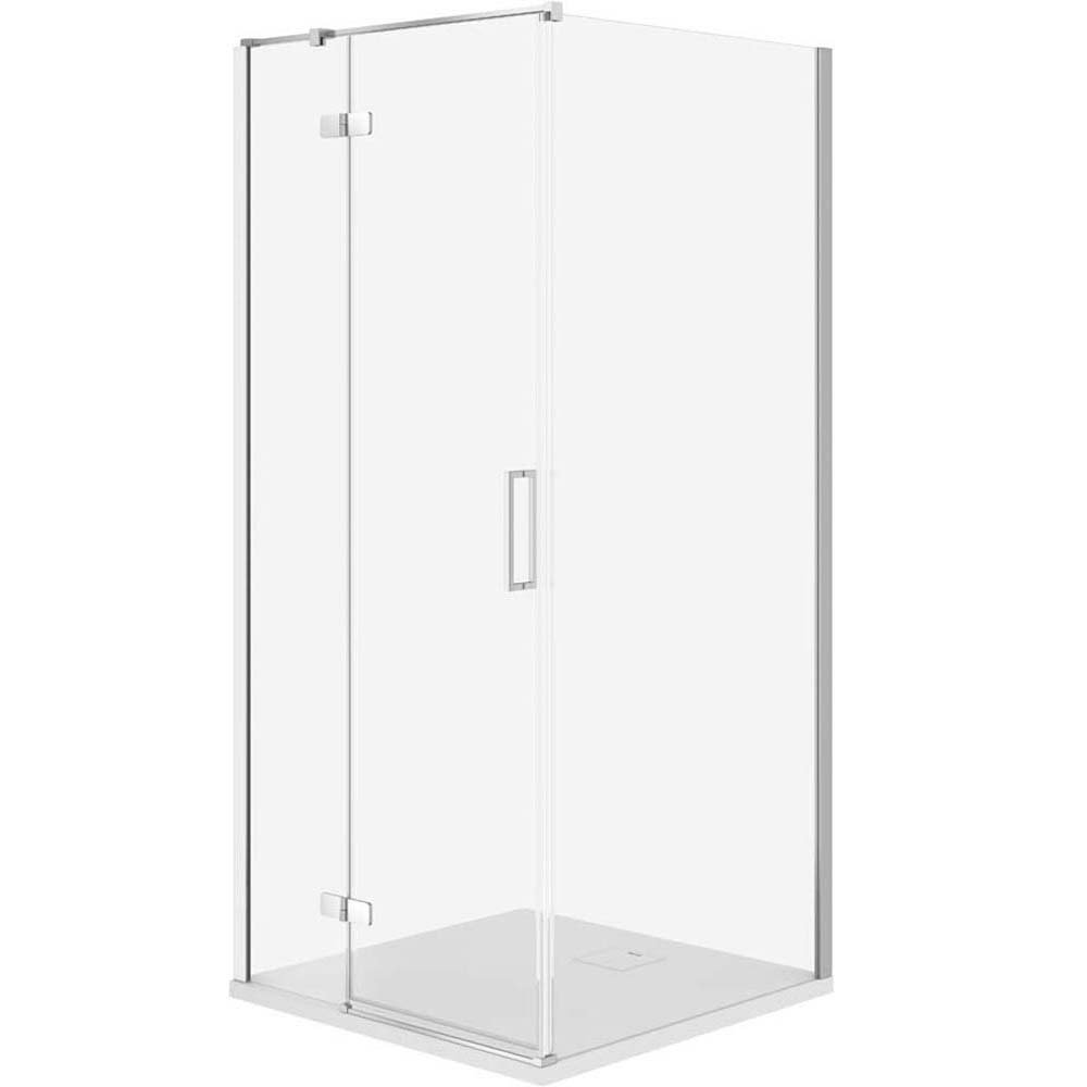 CERSANIT JOTA Duschkabine links chrom 80x80 mit Duschwanne TAKO slim weiß S601-171