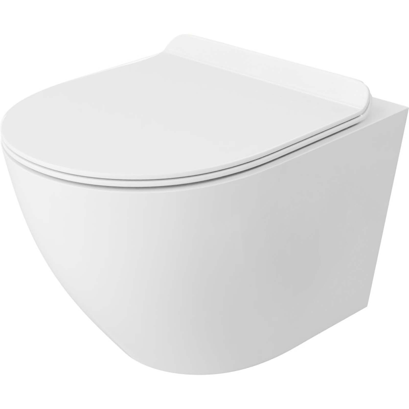 LAVITA Aufgehängte Toilettenschüssel SOFI SLIM randlos mit weißem Duroplast-Sitz