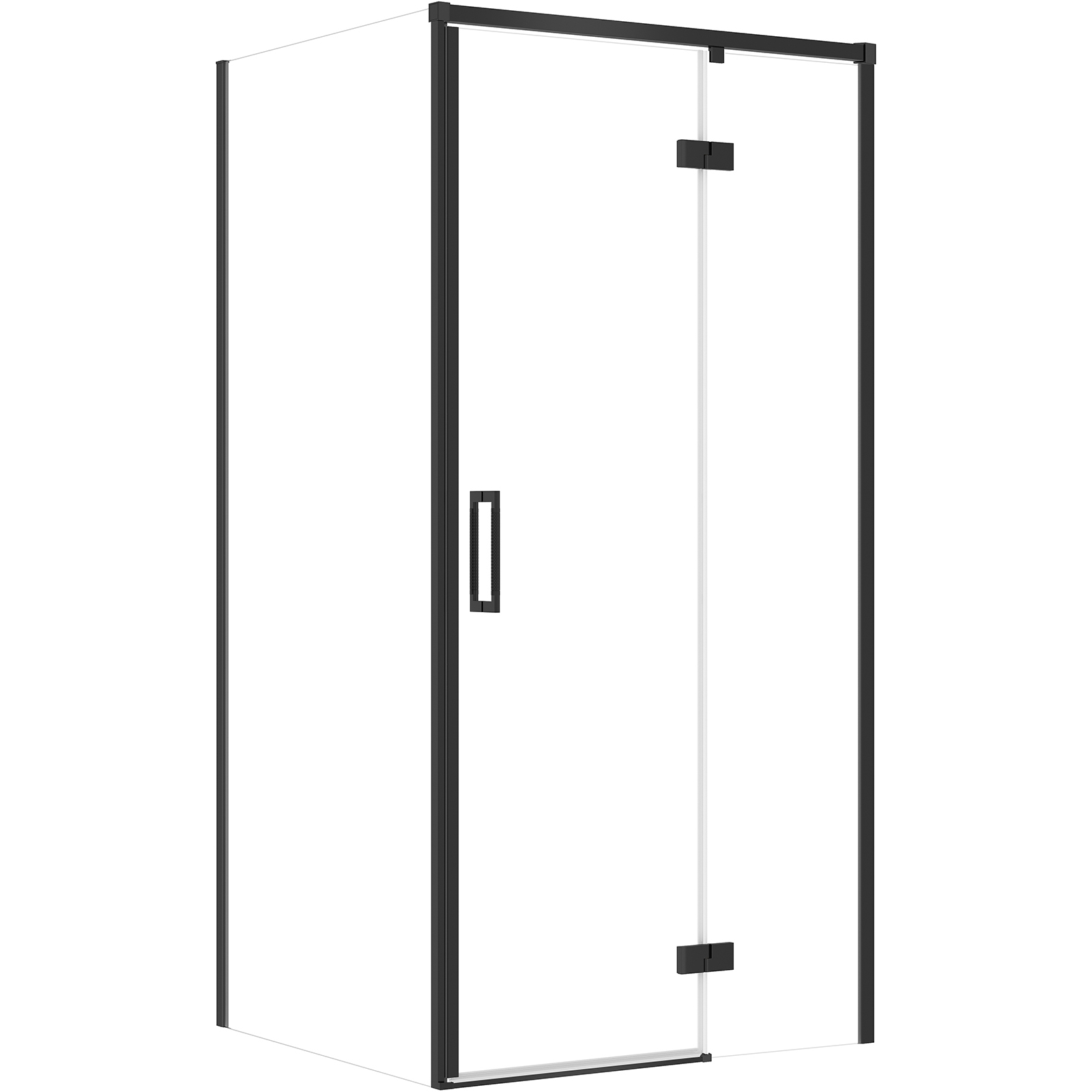 CERSANIT LARGA rechteckige Duschkabine rechts 100x80x195 cm schwarz S601-311