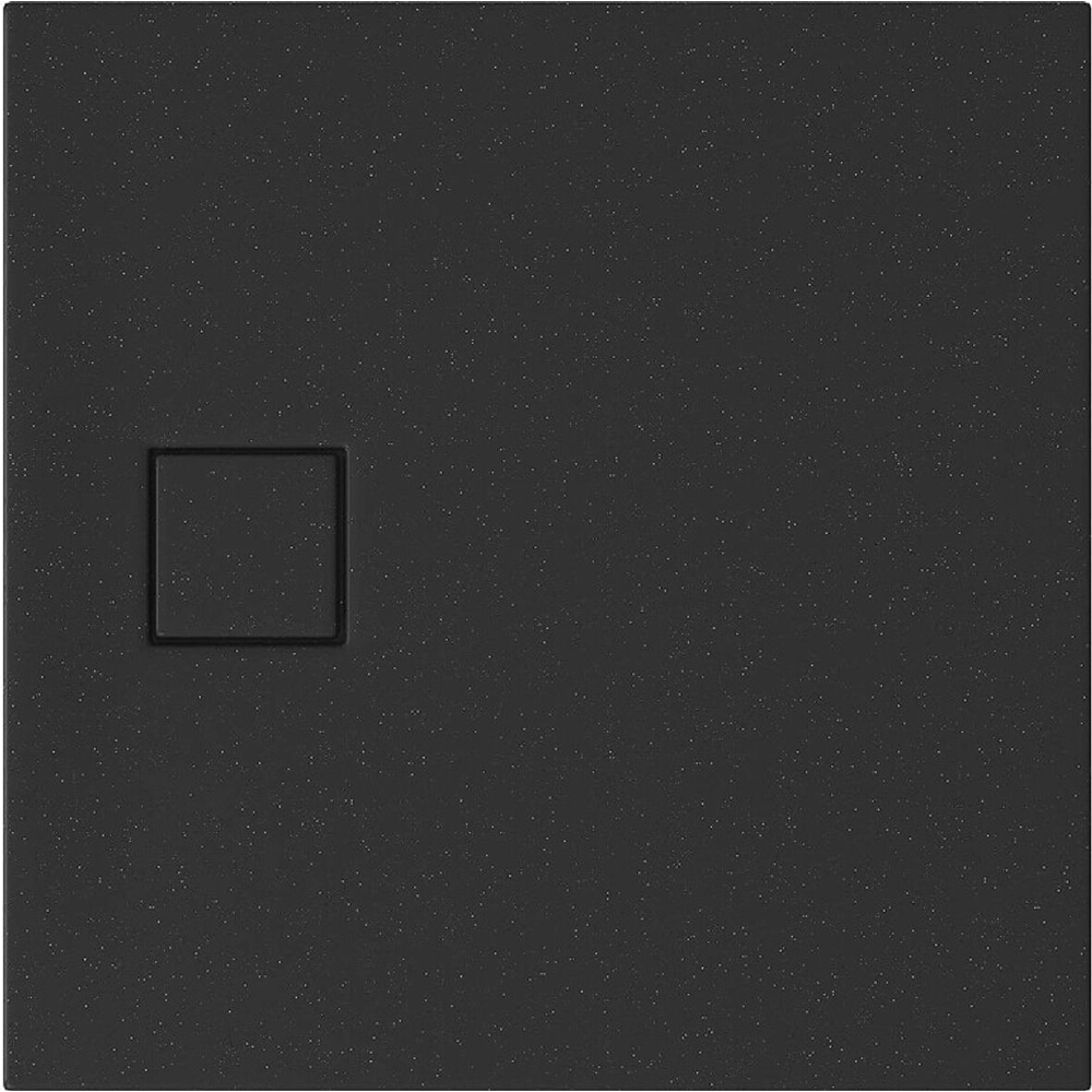 CERSANIT SET B458 TAKO SLIM quadratische Duschwanne 80x4 schwarz mat + Siphon (VIRT) S932-165