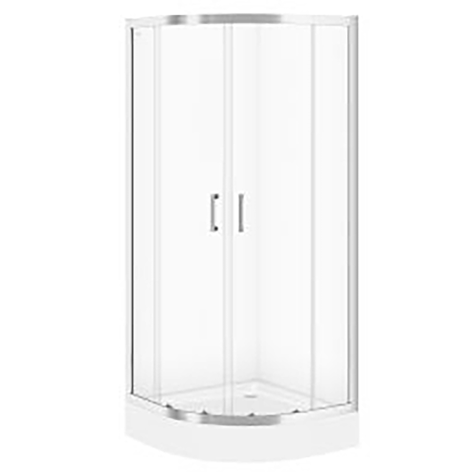 CERSANIT Halbrunde Duschkabine BASIC 80x185 mit Duschwanne TAKO 80x16 S601-117