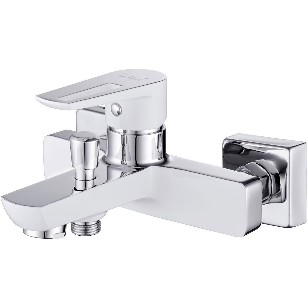 CERSANIT Wandmontierte Wannen- und Duscharmatur MILLE weiß S951-008