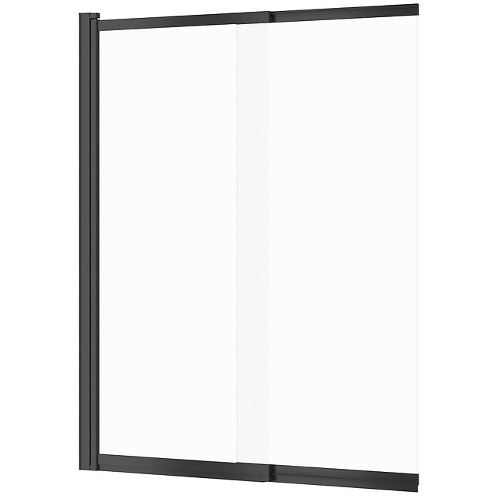 CERSANIT Badewannenabtrennung LARGA schwarz zweiflügelig 140x115 transparentes Glas S932-142