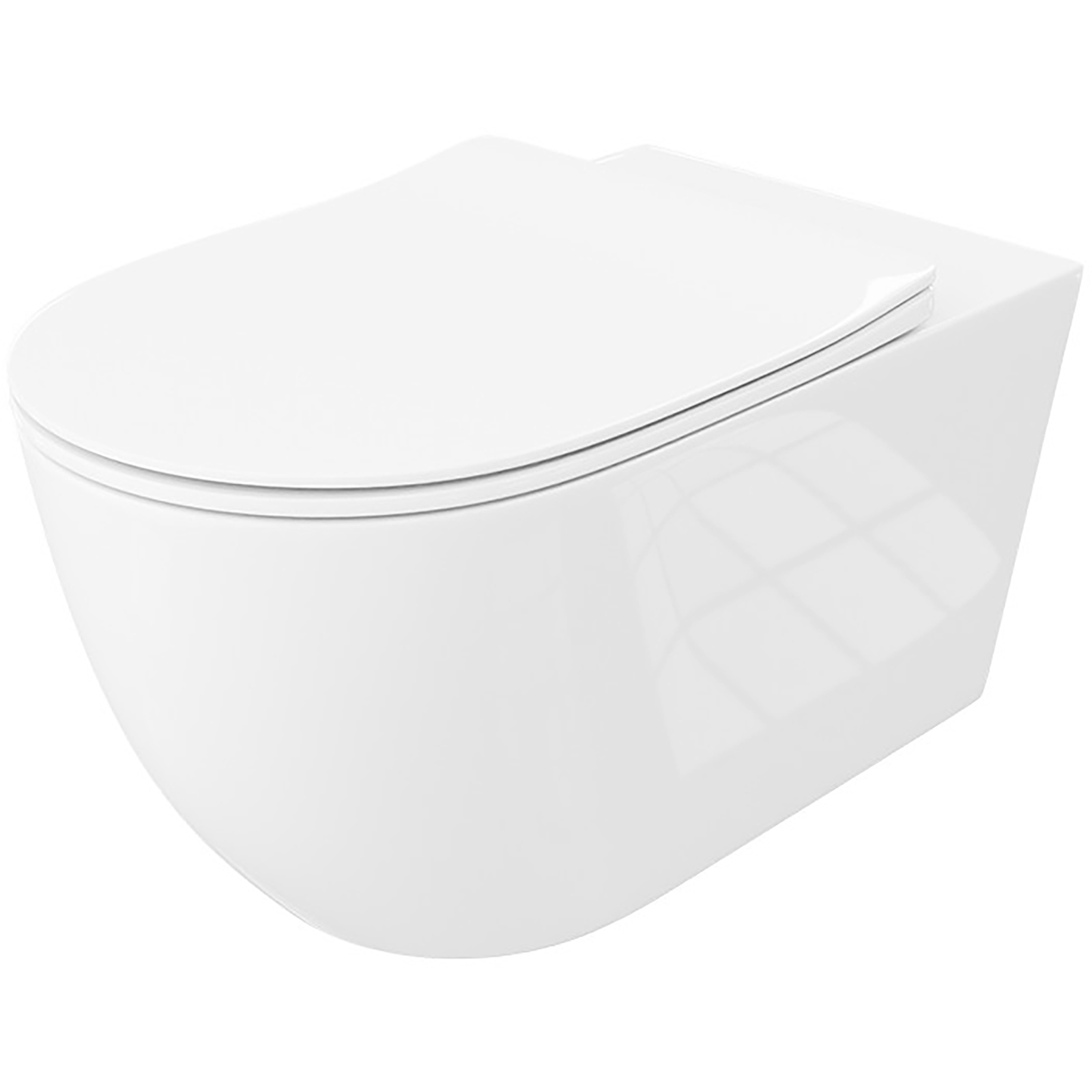 LAVITA Wandhängende WC-Schüssel SINTO GRANDE spülrandlos mit Duroplast-Sitz weiß