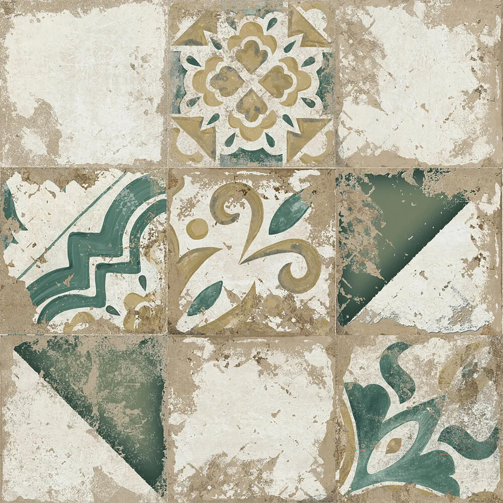 BODENFLIESE PATCHWORK MEMORY VERDE MATT 58X58 EL MOLINO