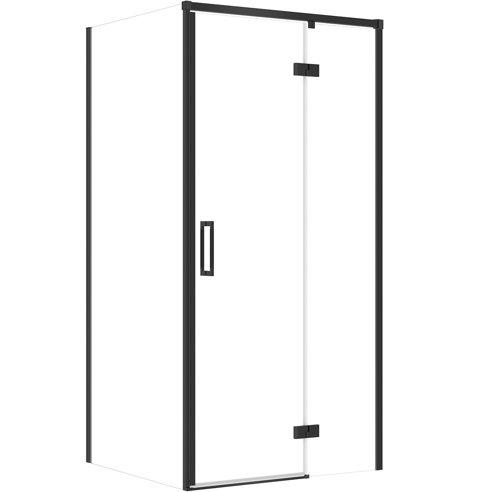 CERSANIT Rechteckige Duschkabine LARGA rechts 100x90x195 cm schwarz S601-309
