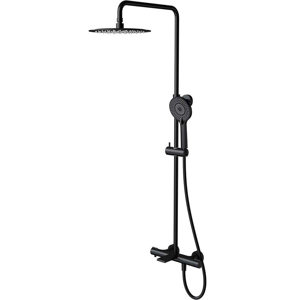 CERSANIT VIRGO Duschgarnitur mit Auslauf und Thermostat schwarz S951-863