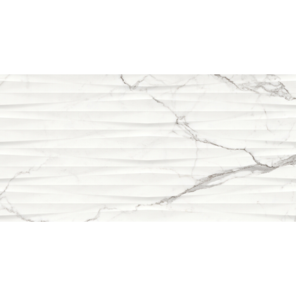 WANDFLIESE STEINOPTIK GINEVRA WEIß STRUCTURE GLÄNZEND 29,8X59,8 CERSANIT