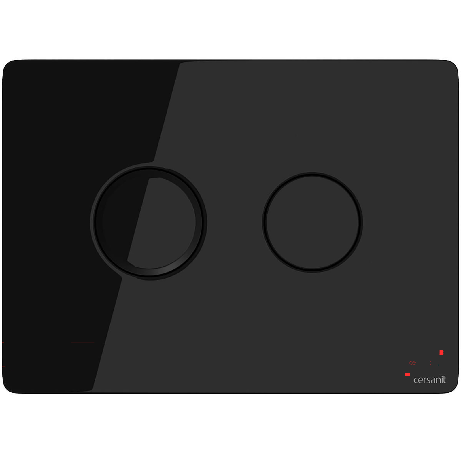 CERSANIT Pneumatische Betätigungsplatte ACCENTO CIRCLE Glas schwarz S97-053