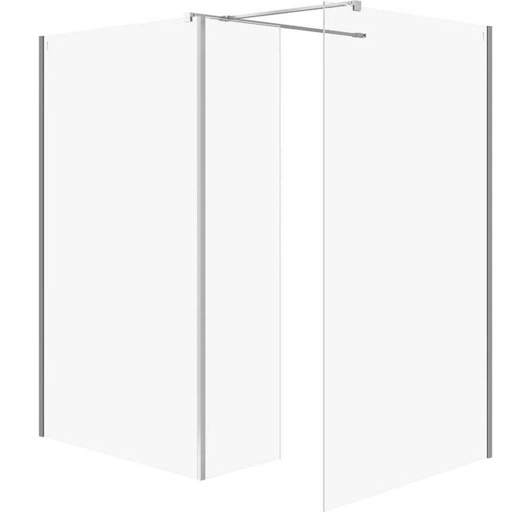 CERSANIT Walk-In-Duschkabine MILLE mit beweglicher Wand 100x90x30x200 Chrom S601-191