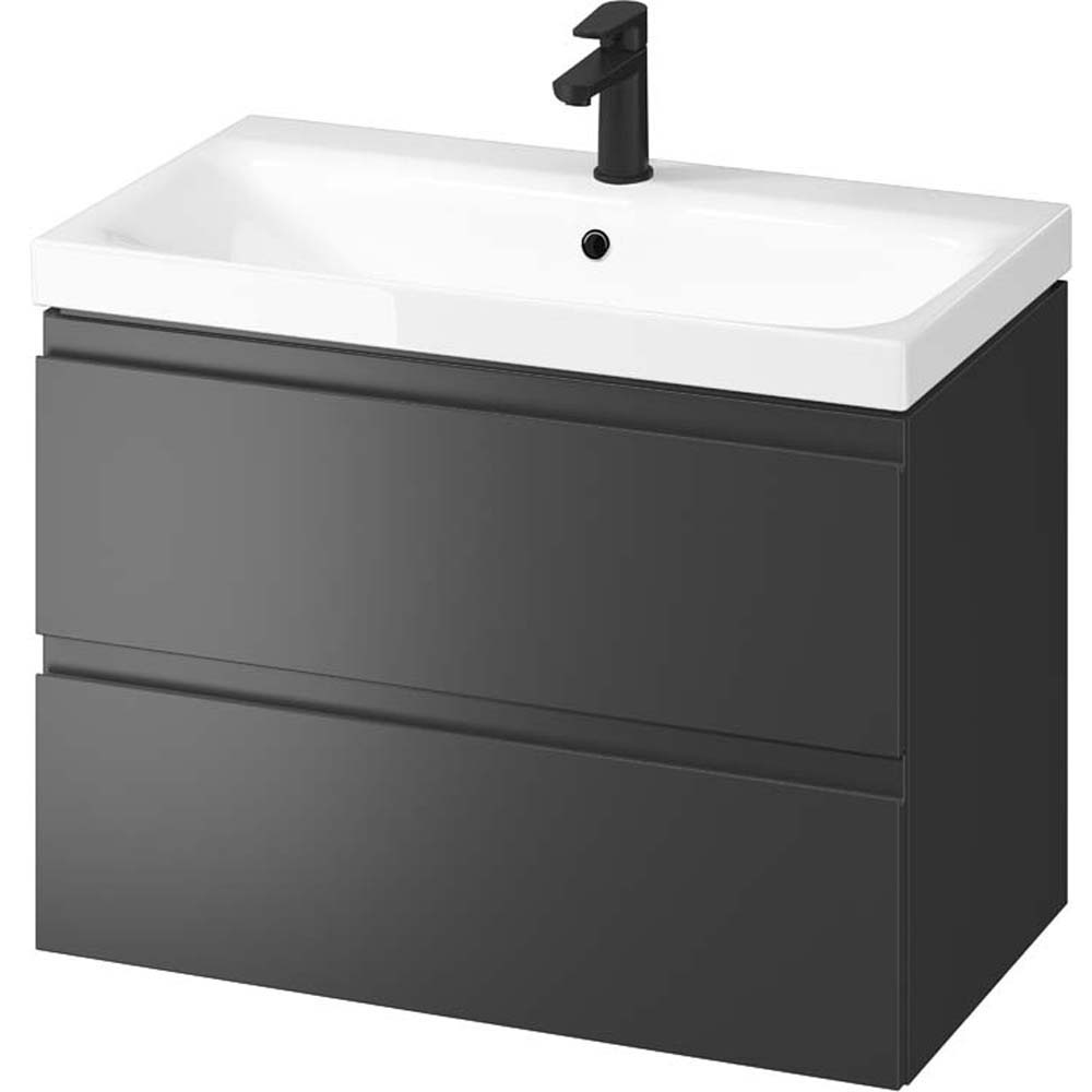 CERSANIT Unterschrank mit Waschbecken SET B897 MODUO 80 anthrazit zur Selbstmontage S801-487-DSM