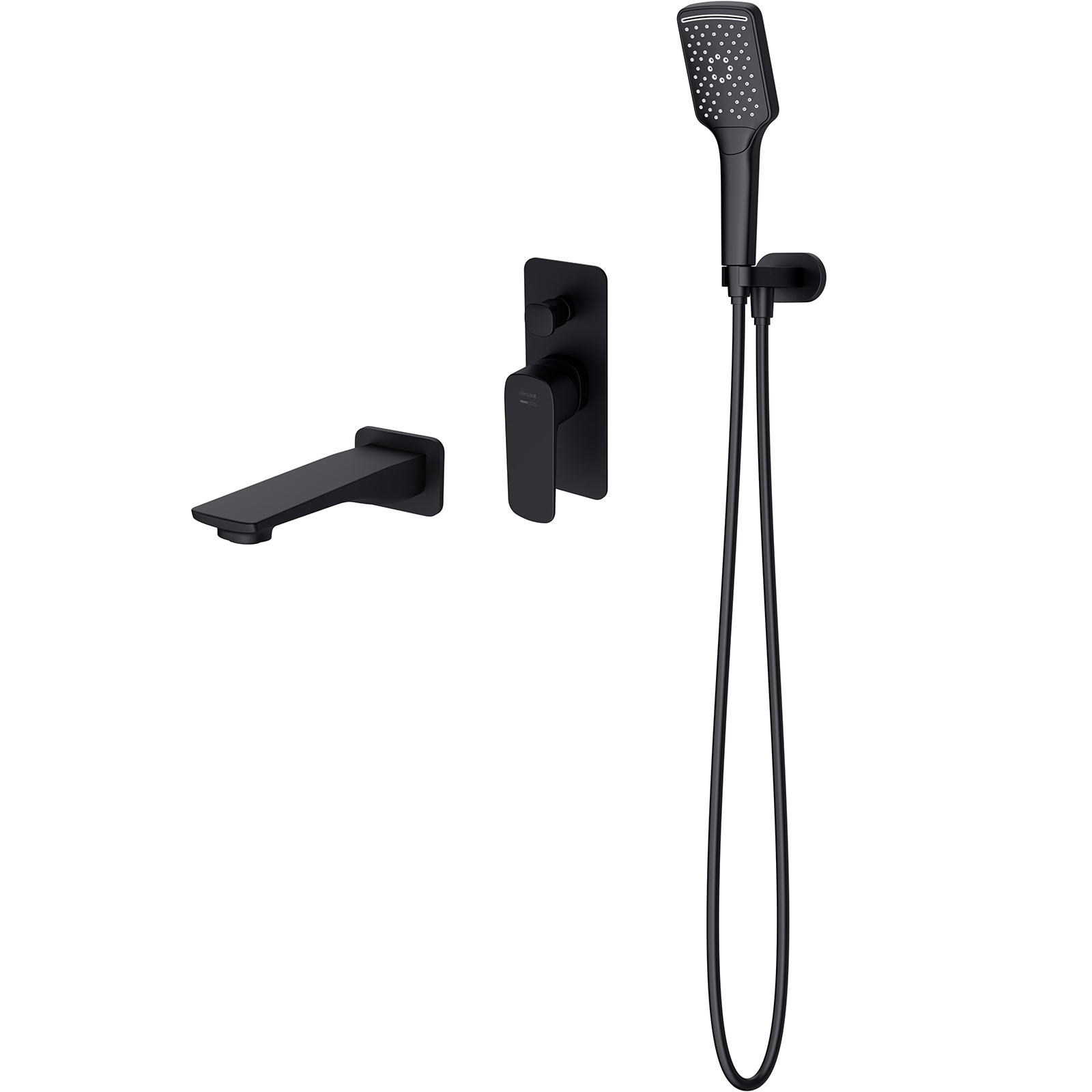 CERSANIT Unterputz-Badewannengarnitur LARGA schwarz S952-044