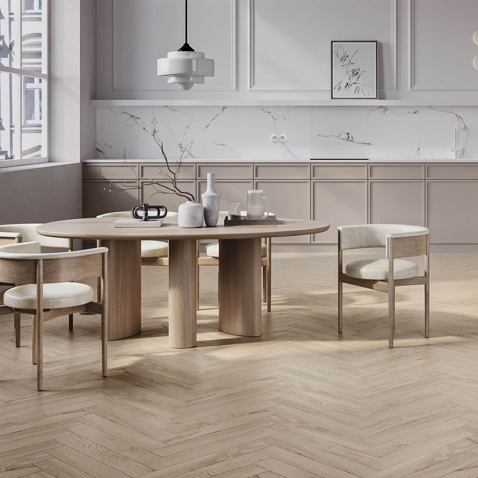 BODENFLIESE HOLZOPTIK WOOD SWING CREAM MATT 9,8X59,8 MEISSEN KERAMIK