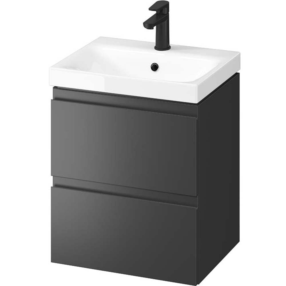 CERSANIT SET B895 MODUO 50 anthrazitfarbener Schrank mit Waschbecken zur Selbstmontage S801-485-DSM