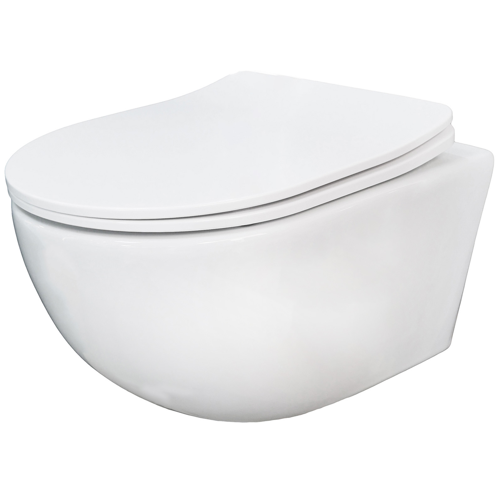 LAVITA ERIE spülrandlose wandhängende WC-Schüssel mit Duroplast-Sitz weiß
