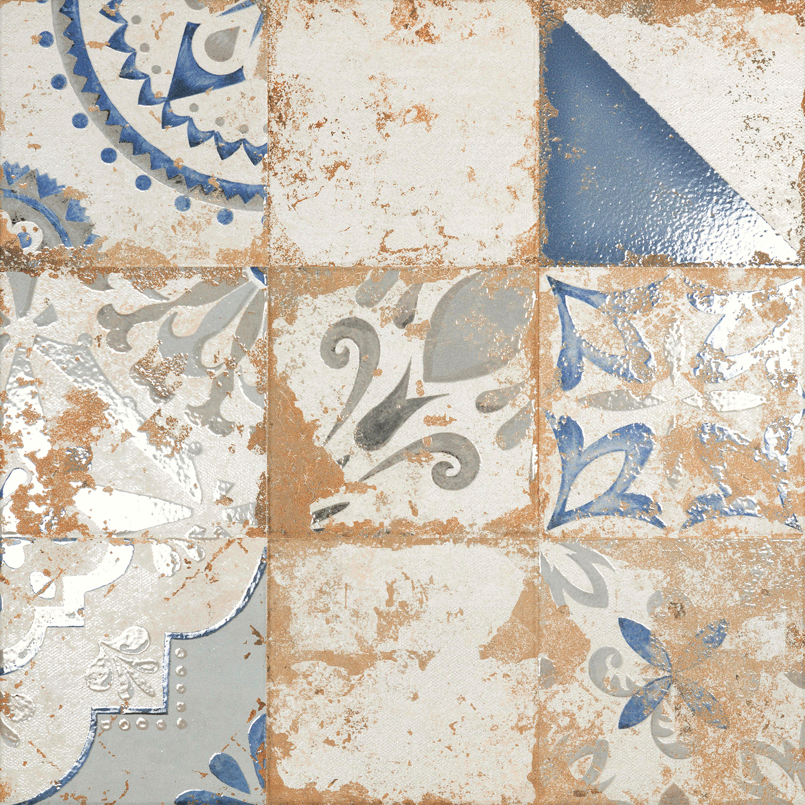 BODENFLIESE PATCHWORK MEMORY AZUL BRILLO 58X58 EL MOLINO