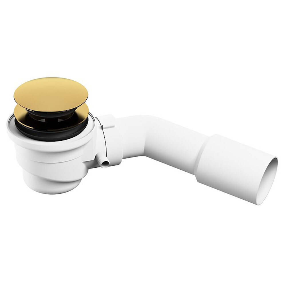 CERSANIT Badewannenabfluss und Siphon KLIK-KLAK gold S904-009