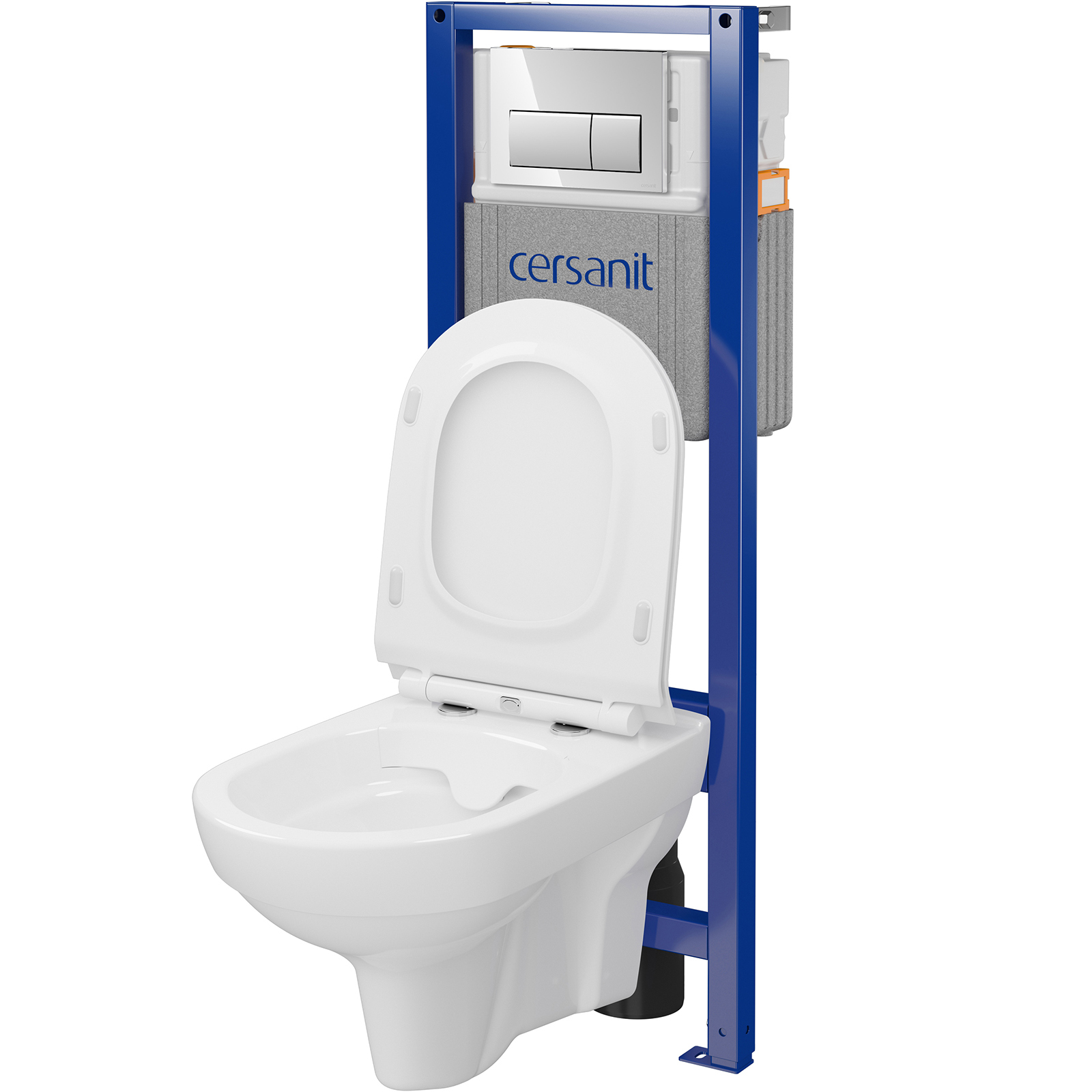 CERSANIT SYSTEM 40 mechanisches Unterputz-Set, CITY Schale, Brett, Chromknopf S701-765