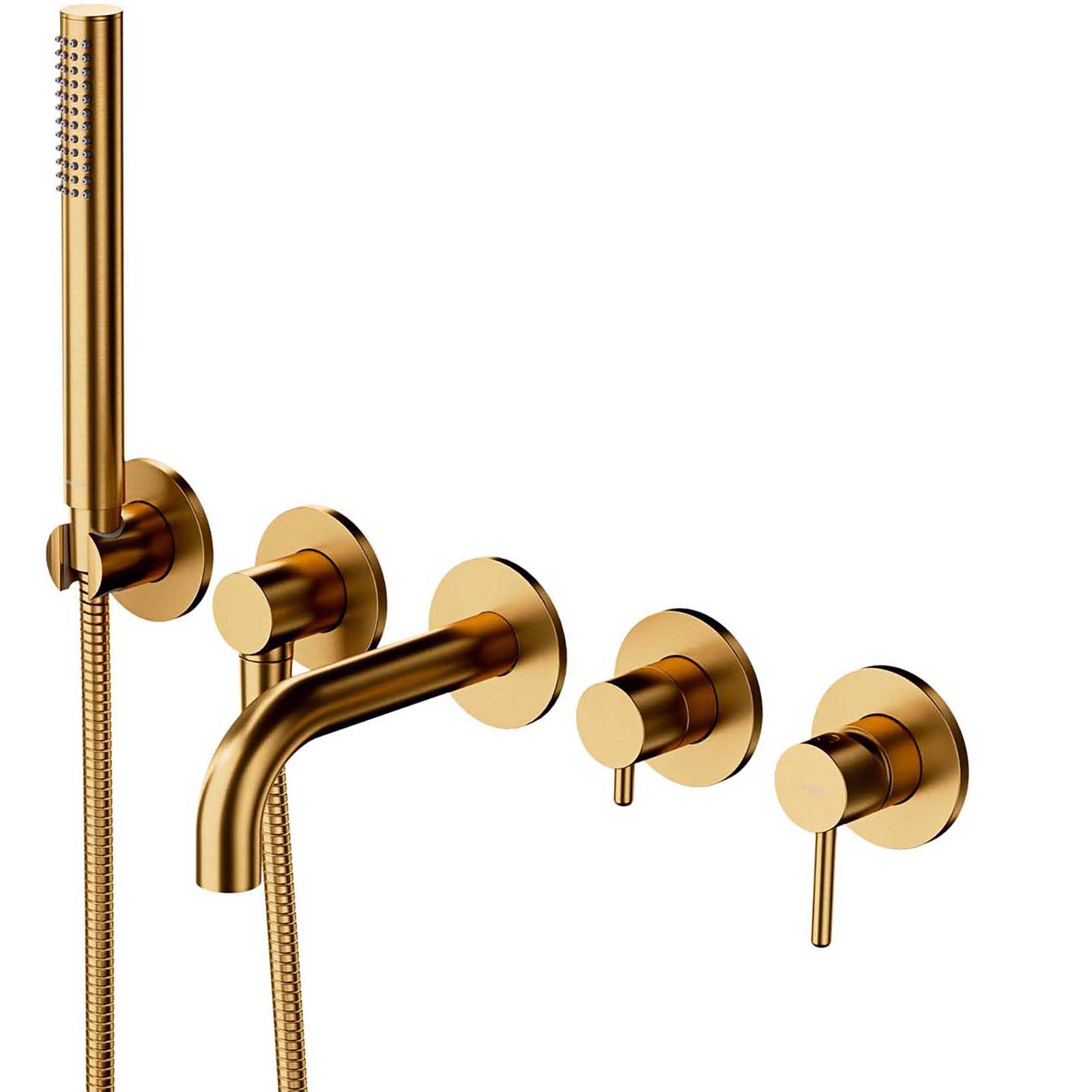 OMNIRES Y 5-Loch-Badewannenwasserhahn mit kurzem Ausguss und goldgebürstetem Y1237-1SGLB