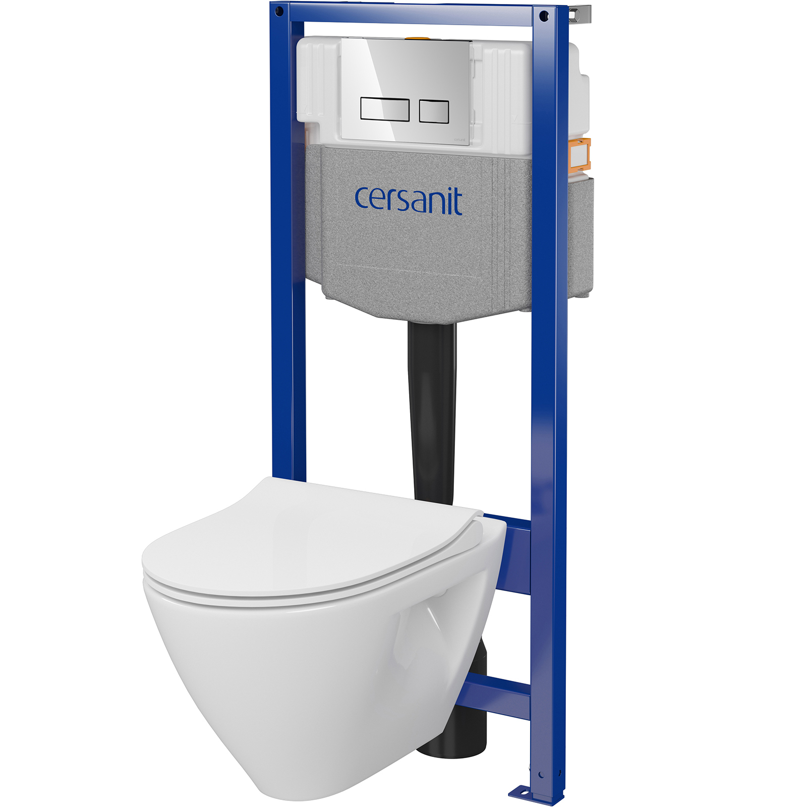 CERSANIT SYSTEM 50 mechanisches Unterputz-Set, MILLE Plus Schale, Brett, Chromknopf S701-752