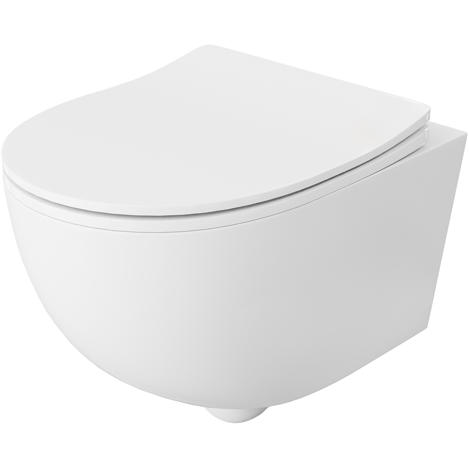 LAVITA ERIE spülrandlose wandhängende WC-Schüssel mit Duroplast-Sitz weiß