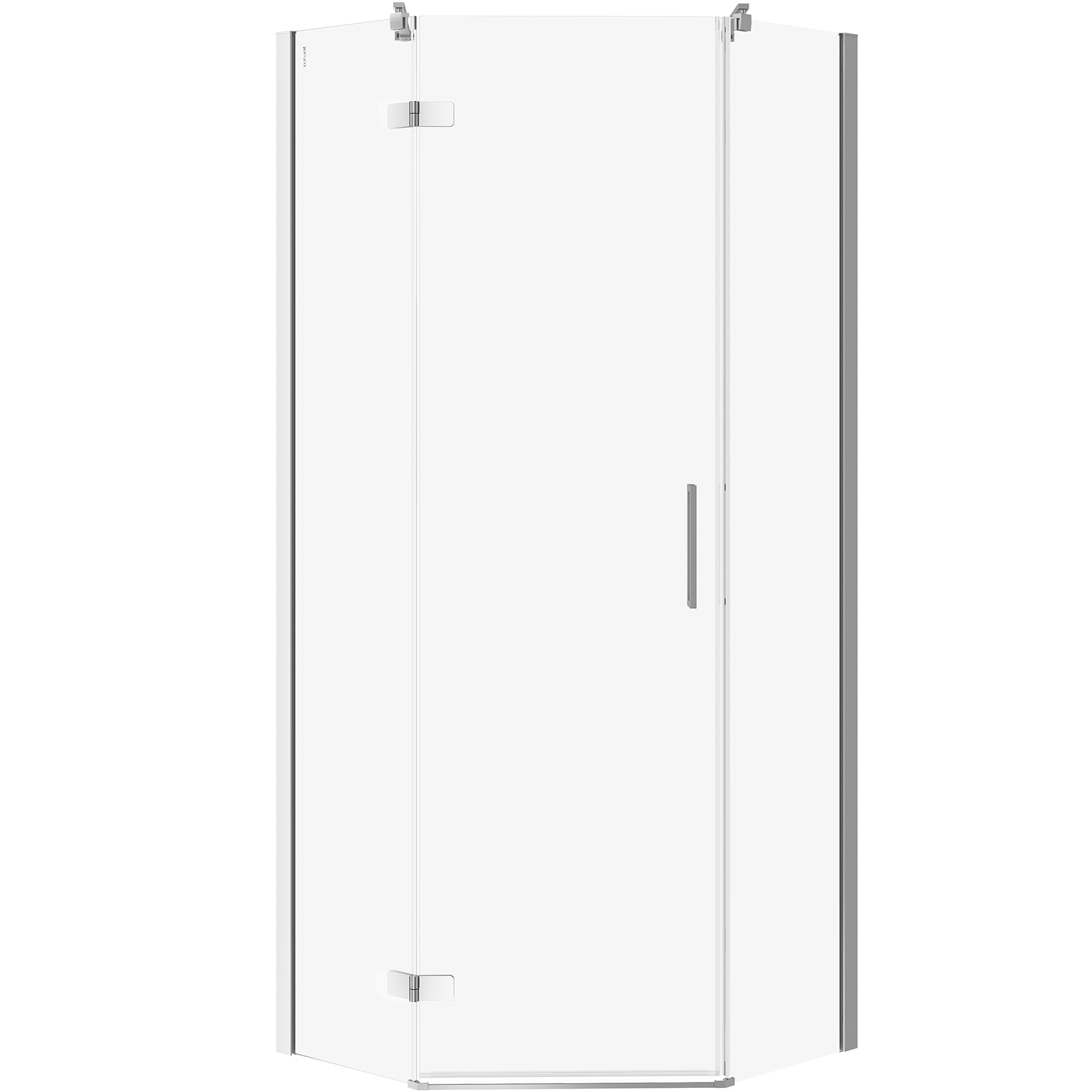 CERSANIT Fünfeckige Duschkabine JOTA links chrom 80x80x195 transparentes Glas S160-010
