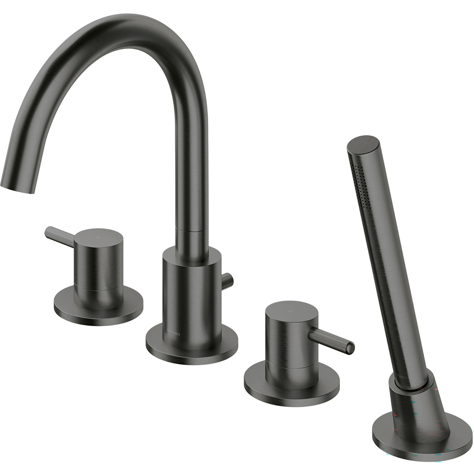 OMNIRES Badewannenhahn Y 4-Loch gebürstetes Graphit-Y1232GR
