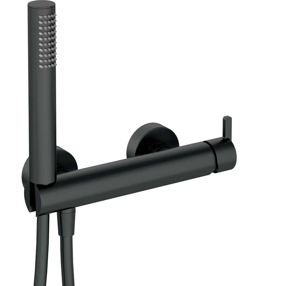 DEANTE SILIA wandmontierter Duschhahn mit schwarzem Duschset BQS_N41M