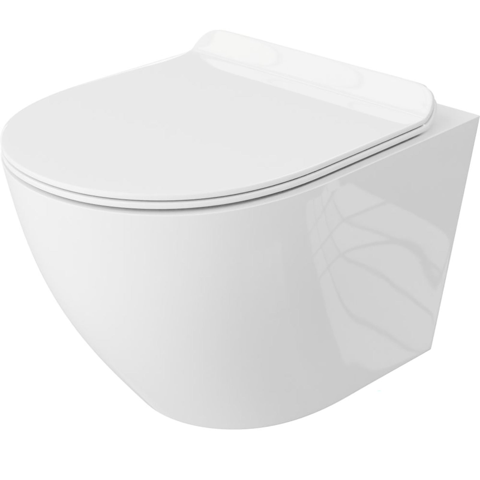 LAVITA Aufgehängte Toilettenschüssel SOFI SLIM randlos mit weißem Duroplast-Sitz