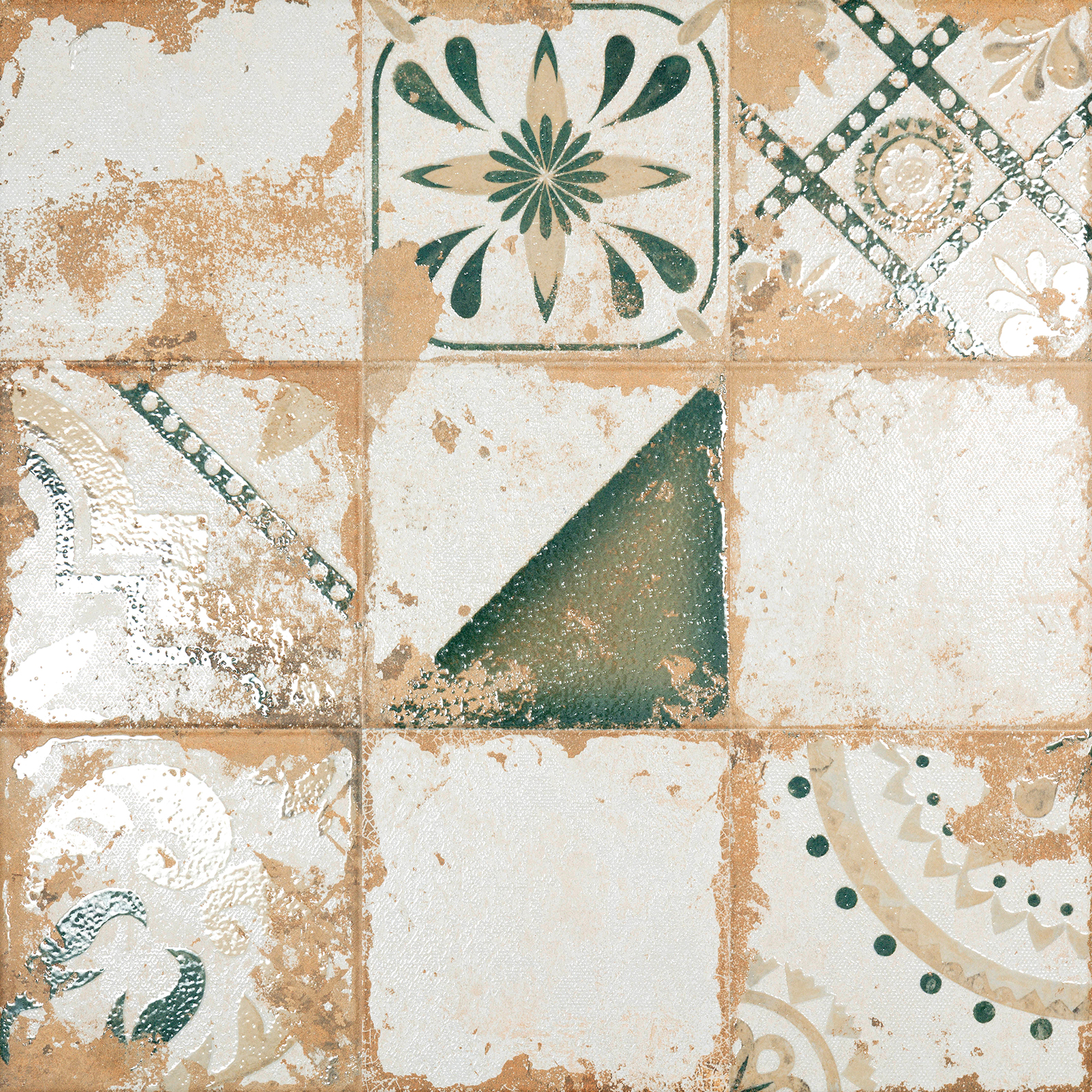 BODENFLIESE PATCHWORK MEMORY VERDE BRILLO 58X58 EL MOLINO