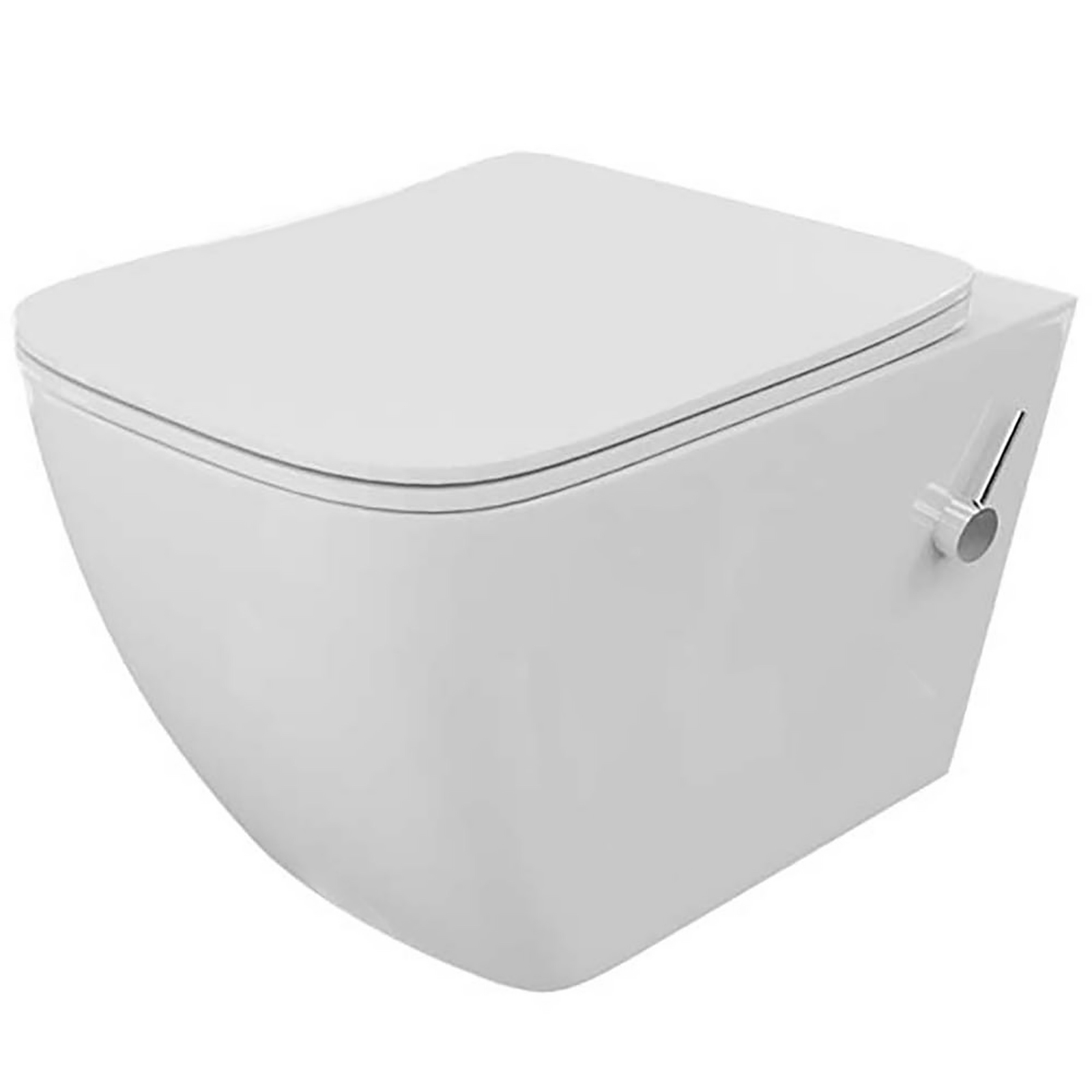 LAVITA Wandhängende WC-Schüssel PARANA flanschlos mit Bidetfunktion mit Duroplastsitz weiß