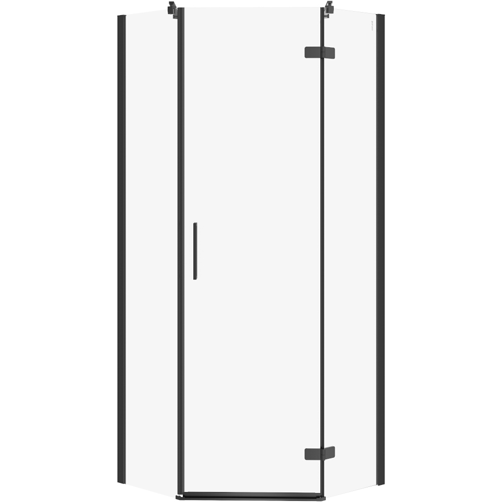CERSANIT Fünfeck-Duschkabine JOTA rechts schwarz 80x80x195 transparentes Glas S160-011