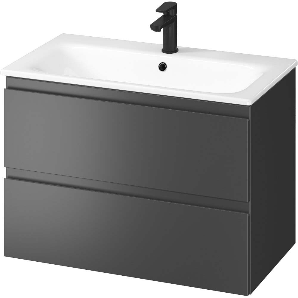 CERSANIT Set: Unterschrank mit Waschbecken MODUO 80 anthrazit DSM S801-473-DSM