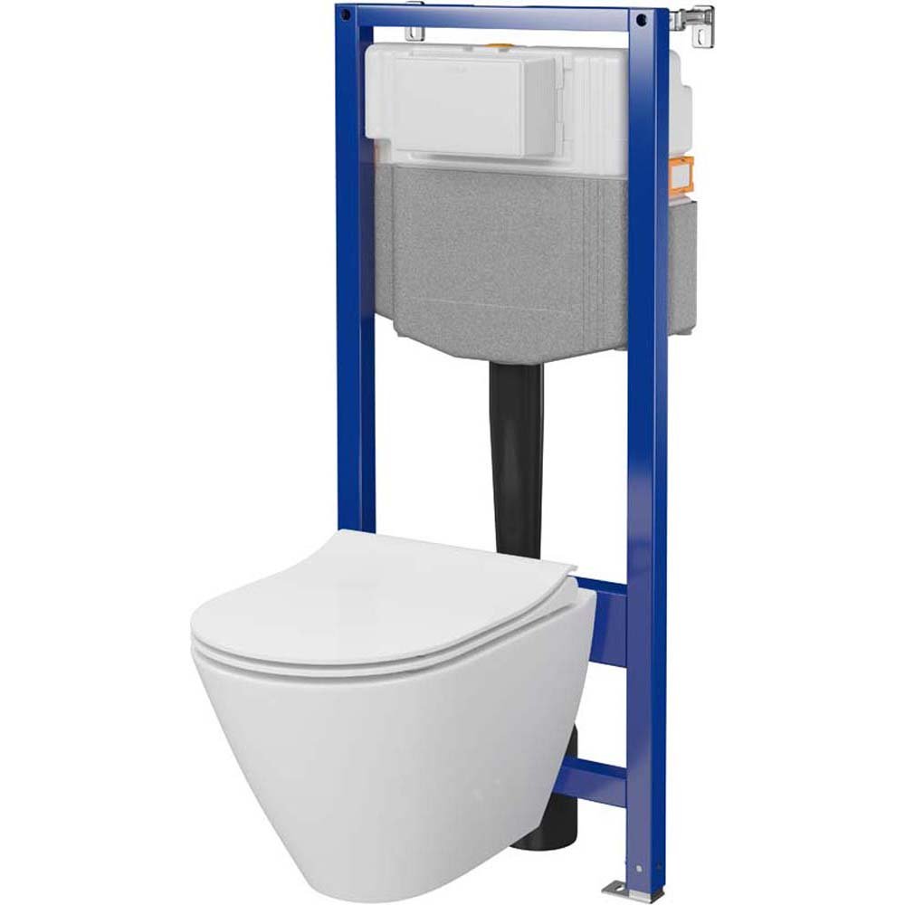 CERSANIT AQUA PLUS mechanisches Unterputz-Set mit CITY Becken und Brett S701-794