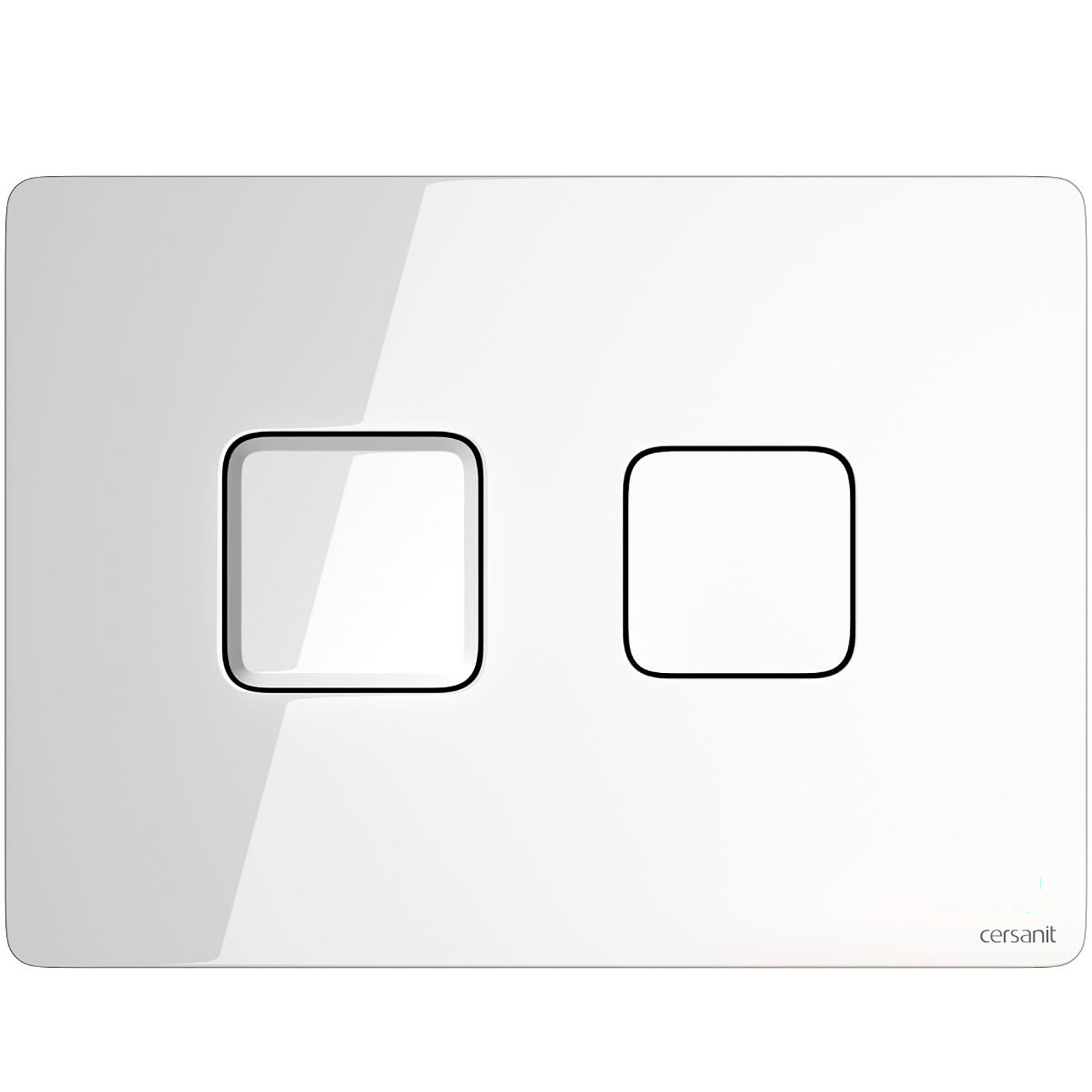 CERSANIT Pneumatische Betätigungsplatte ACCENTO SQUARE weißes Glas S97-054