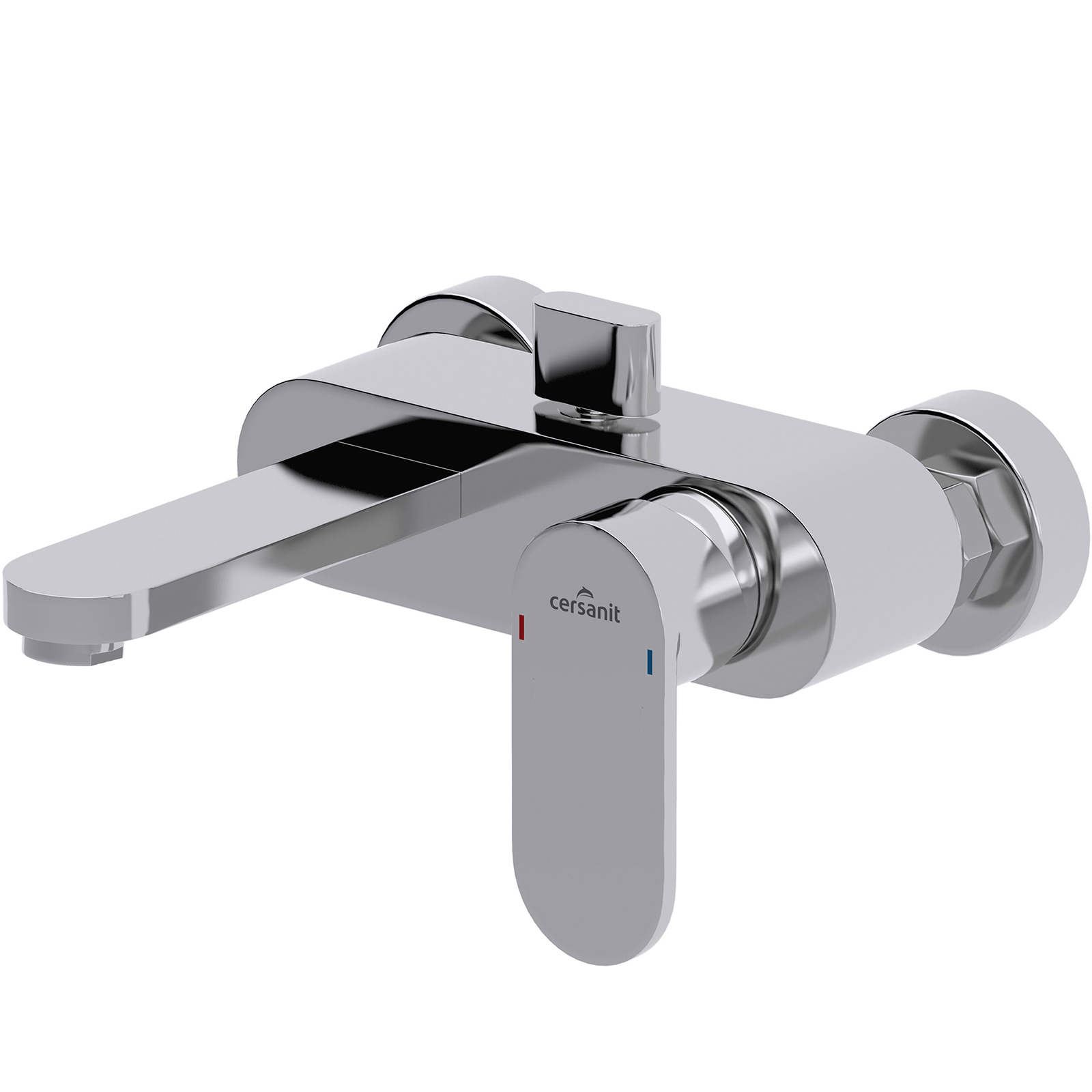 CERSANIT Wandmontierte Wannen- und Duscharmatur ELIO chrom S951-007 CERSANIT Wandmontierte Wannen- und Duscharmatur ELIO chrom S951-007