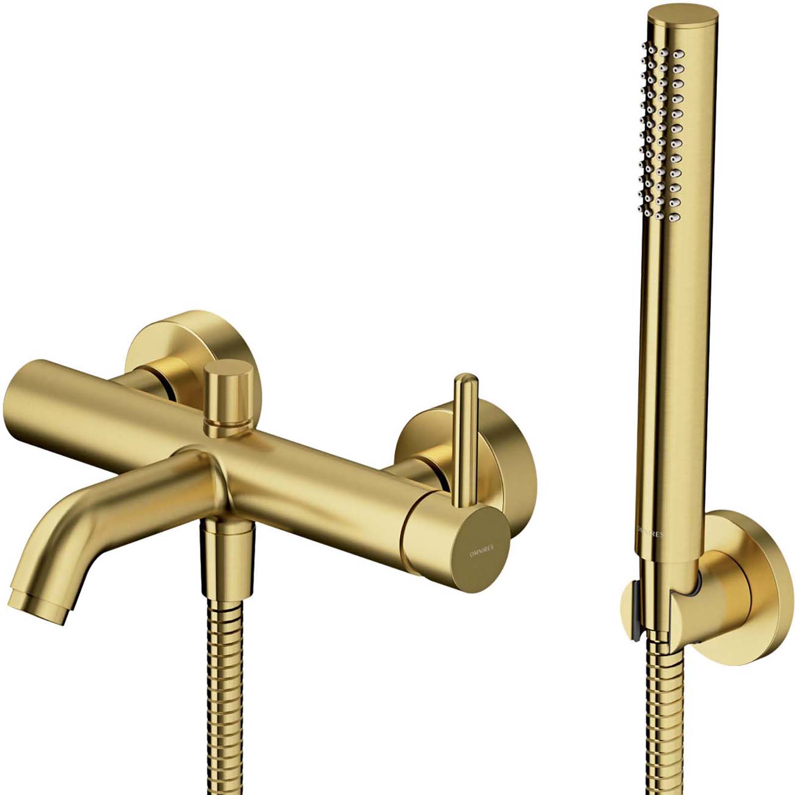 OMNIRES Y-Badewannenmixer mit gebürstetem Messing-Set Y1231BSB