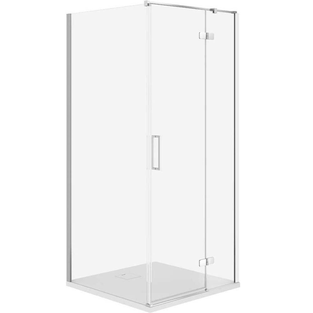 CERSANIT Duschkabine JOTA rechts Chrom 80x80 mit Duschwanne TAKO slim weiß S601-172