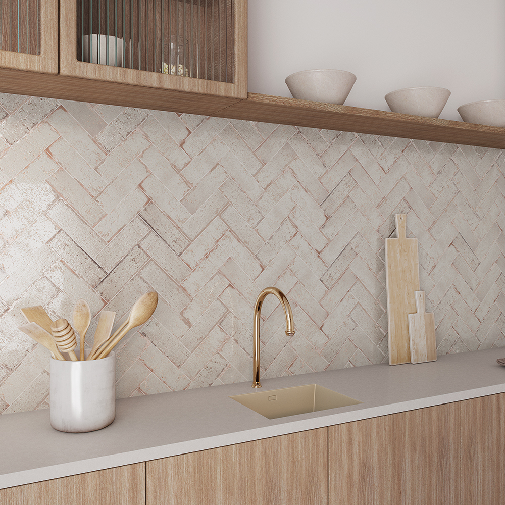 DEKORFLIESE MUSA BLANCO GLÄNZEND 6,5X20 BESTILE