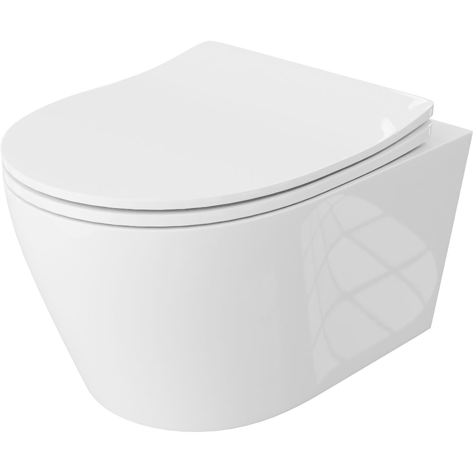 LAVITA Randloses PRAIA wandhängendes WC-Becken mit Duroplast-Sitz weiß