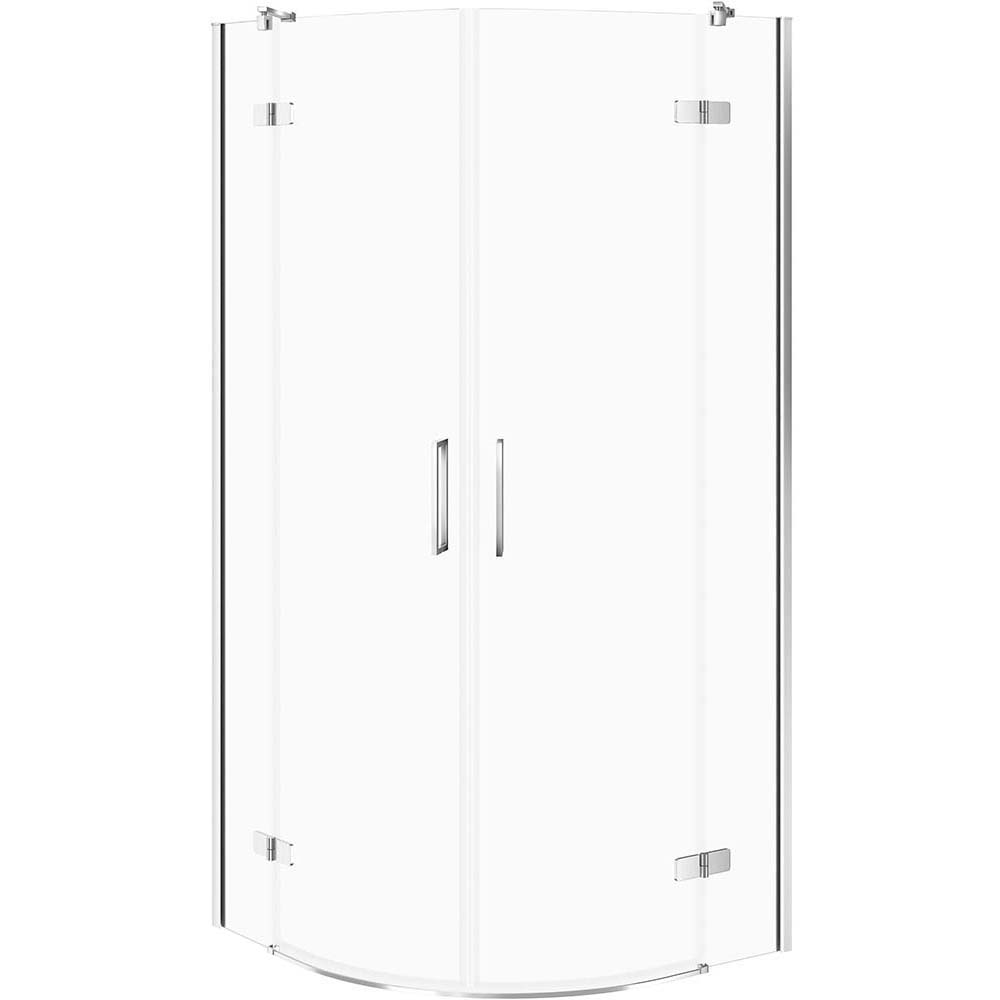 CERSANIT Halbrunde Duschkabine JOTA 90x90 chrom, transparentes Glas S160-037